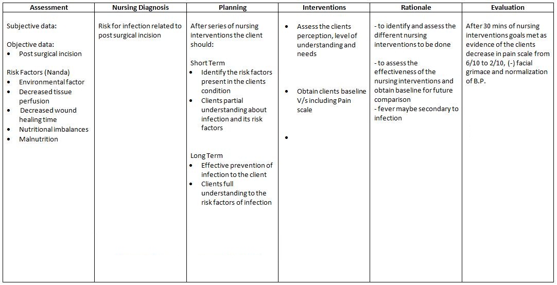 Nanda Nursing Examples Of Nanda Nursing Diagnosis